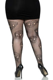 Calavera Plus Lace Skull Fishnet Tights