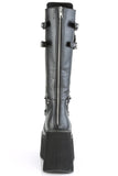4 1/2" Platform D-Ring Lace-Up Knee-High Boots with Adjustable Shield and Oversized O-Ring Detail