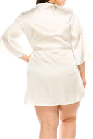 Plus Size Elegant Satin with Lace Detailing Satin Robes