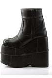 Chunky Heel Square-Toe Platform Knee High Boots with Cargo Pocket