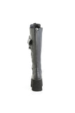 LED Light-Up Ashes Platform Lace-Up Knee-High Boot with Side Zip