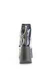 5" LED Light-Up Star Cutout Platform Wedge Stretch Ankle Boot with Heart Chain and Back Zip