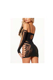 Halter Body Stocking Dress & Fingerless Glove