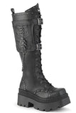 Chunky Heel Square-Toe Platform Knee High Boots with Cargo Pocket