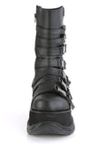 3" Platform Mid-Calf Boots with Multi Straps, Quick Release Buckles, and Inner Side Zip Closure
