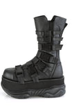 3" Platform Mid-Calf Boots with Multi Straps, Quick Release Buckles, and Inner Side Zip Closure