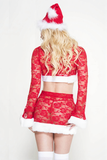 Santa’s Helper Lace & Marabou Costume Set