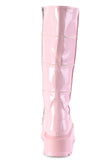 2" (51mm) Platform Knee High Boots with Patching Details & Inner Side Metal Zip Closure