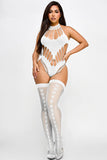 Karla Fishnet Cutout Bodysuit Set with Heart Thigh Highs
