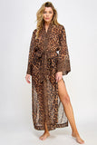 Juliana Leopard Print Chiffon Robe