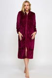 Jacquard Sabrina Collared Zip Front Robe