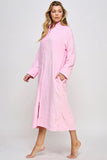 Jacquard Sabrina Collared Zip Front Robe