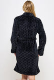Ariel Jacquard Plush Robe with Tie Belt