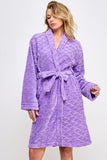 Ariel Jacquard Plush Robe with Tie Belt