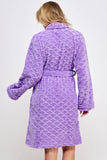 Ariel Jacquard Plush Robe with Tie Belt