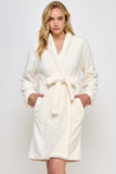 Ariel Jacquard Plush Robe with Tie Belt