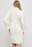 Ariel Jacquard Plush Robe with Tie Belt
