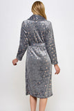 Estelle Metallic Star Print Plush Robe