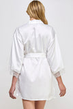 Gillian Satin Lace Trim Robe