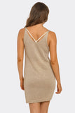 Sandy Shore Mini Swim Cover Up Dress, Shimmer Knit Beach Cover-Up with Ruched Detail, Lightweight Resort Wear
