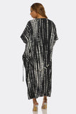 Tie Dye Maxi Beach Cover Up, Lightweight Boho Kimono Swimsuit Cover-Up with Open Front, Relaxed Loose Fit, V-Neck & Flowy Sleeves