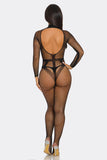 Hold On Tight Fishnet Bodystocking with Choker Neckline