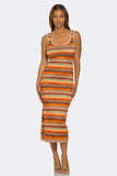 Geo Groove Maxi Swim Cover Up Dress, Sleeveless Geometric Beach Dress, Lightweight Stretch Resort Cover-Up for Poolside & Vacation