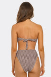 Flora Monokini One-Piece Swimsuit, U-Ring Front Bathing Suit with Side Cutouts, Adjustable Tie-Back & Stretch Swimwear