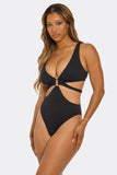 Winnie U-Wire Cutout One-Piece Swimsuit, High-Cut Bathing Suit with Adjustable Straps, Stylish Cutout Design & Stretch Swimwear