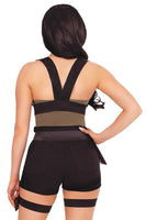 Utility Body Harness with Leg Garter & Multi-Pocket Detail