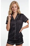 Satin Short Sleeve Pajama Set with Shorts