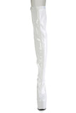 Stretch Thigh Boot with 7-Inch Stiletto Heel, Platform, and Rear Lace-Up Detail