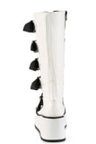 Platform Lace-Up Knee High Boots with Buckle Straps and Full Inner Metal Zip Closure