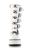 Platform Lace-Up Knee High Boots with Buckle Straps and Full Inner Metal Zip Closure