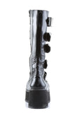 Platform Lace-Up Knee High Boots with Buckle Straps and Full Inner Metal Zip Closure