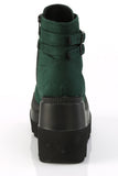 Platform Lace-Up Front Ankle Boots with Double Buckled Ankle Straps and Inner Side Zip