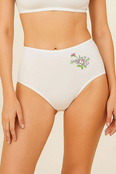 Soft Cotton & Comfortable Fit Flower Embroidery Mama Panty