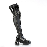 Chunky 2.75-inch Heel Platform Boots with Buckle Straps and Horseshoe Ring Chain