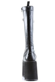 5 3/4" Platform Goth Punk Cyber Lace-Up Knee-High Boots with Full Inner Side Zip Closure