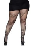 Calavera Plus Lace Skull Fishnet Tights