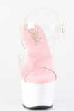 7 Inch High Heel Platform Ankle Strap Sandals, Open Toe Stiletto Shoes with 2 3/4 Inch Platform