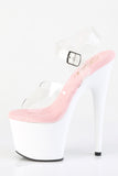 7 Inch High Heel Platform Ankle Strap Sandals, Open Toe Stiletto Shoes with 2 3/4 Inch Platform