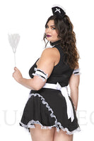 Fancy French Maid 5-Piece Costume Set – Scoop Neck Mini Dress with Accessories