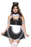 Fancy French Maid 5-Piece Costume Set – Scoop Neck Mini Dress with Accessories