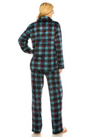 Women Plaid Button Pajama Set