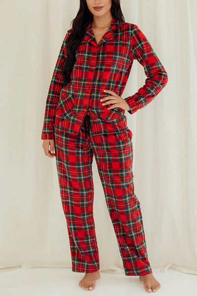 Lady Red/Green Plaid Button Pajama Set