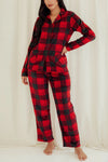 Lady Red/Black Plaid Button Pajama Set