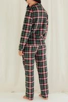 Lady Black/Green Plaid Button Pajama Set