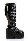 Wide Calf Knee High Boots with 8 Buckle Straps