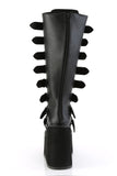 Wide Calf Knee High Boots with 8 Buckle Straps
